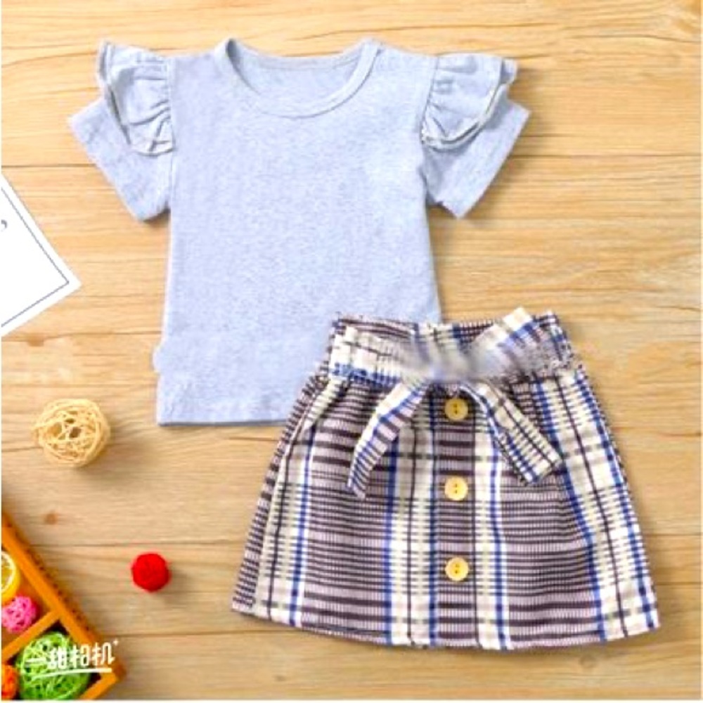Girls Gray School Set